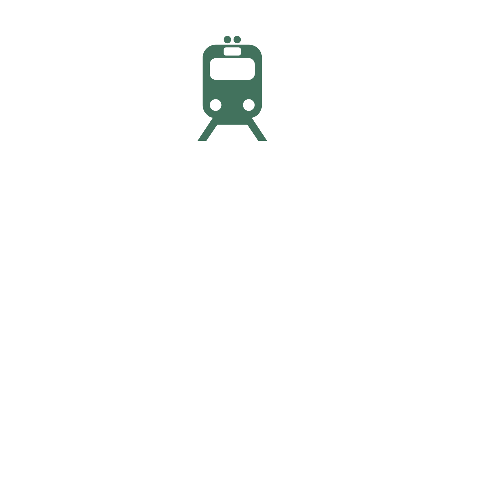 Illustration of a train with text reading 'How do trains travel? By rail!'